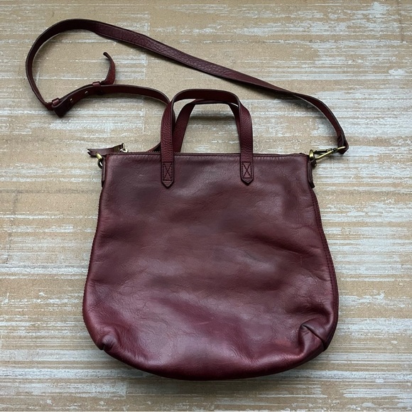 Madewell The Zip Top Transport Crossbody Purse Maroon Classic Preppy Casual - Picture 1 of 7